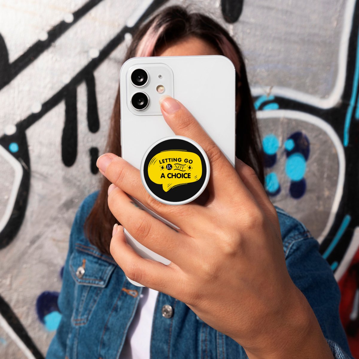 Letting Go is Not A Choice Collapsible Phone Grip Holder - 0002 - InLuck.us by In Luck
