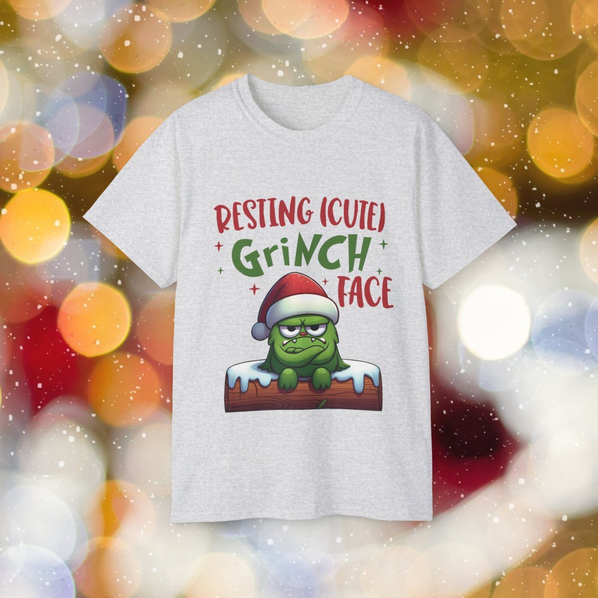 Resting (Cute) Grinch Face | Christmas T-Shirt | Holiday Tops - InLuck.us by In Luck