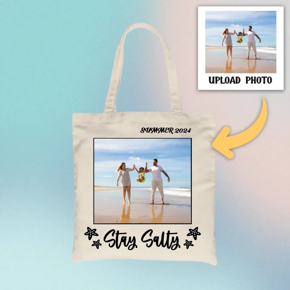 Stay Salty | Personalized Canvas Bag with Custom Photo - InLuck.us by In Luck